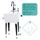 TEHILA Utility Sink Laundry Tub with Black High Arc Faucet and Soap Dispenser