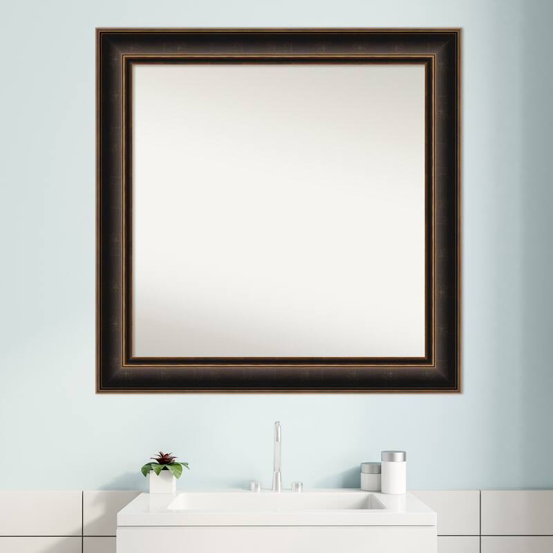 Villa Oil Rubbed Bronze Non-Beveled Wood Framed Bathroom Vanity Wall Mirror - Villa Oil Rubbed Bronze