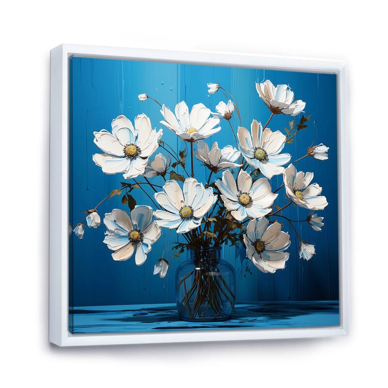 Designart "Indigo Illusion Abstract Shapes V" Abstract Shapes Framed Wall Decor