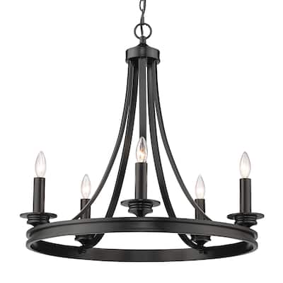 Golden Lighting Saldano 5 Light 28" Wide Taper Candle Chandelier