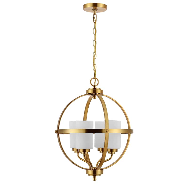 SAFAVIEH Lighting Maribelle 4-Light Led Adjustable Pendant - 17" W x 17" L x 26-98" H - 17Wx17Dx98H