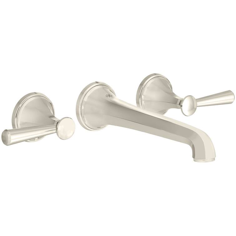 DXV Fitzgerald 1.2 GPM Wall Mounted Widespread Bathroom Faucet - Platinum Nickel