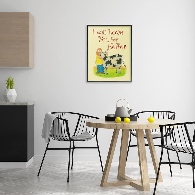Stupell Love You For Heffer Framed Giclee Art Design By Roger Straub