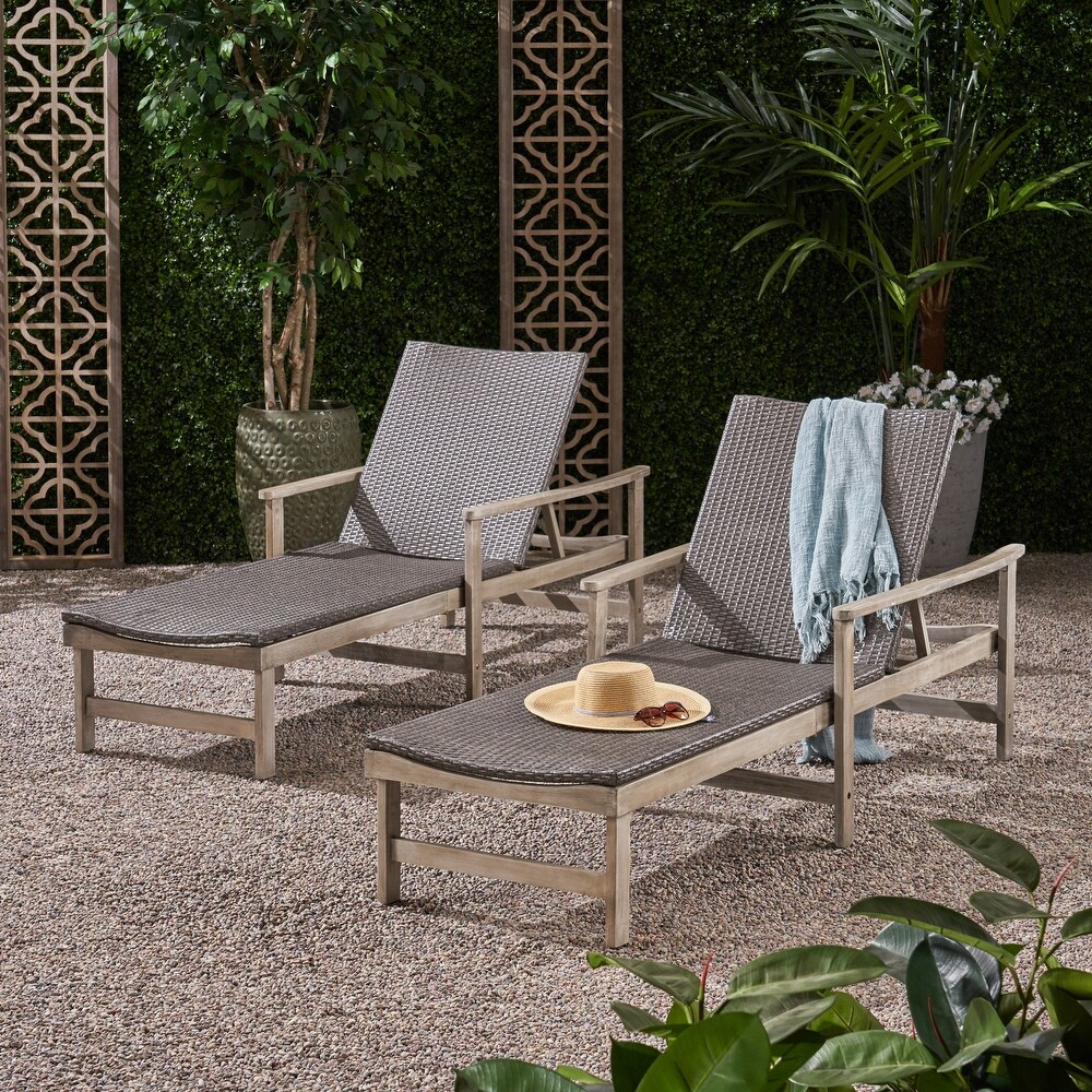 Gray outdoor top chaise lounge