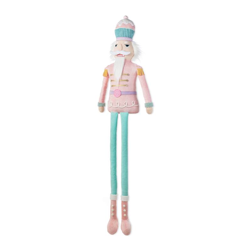 Glitzhome 5FT Christmas Oversized Fabric Nutcracker With Dangle Legs - N/A