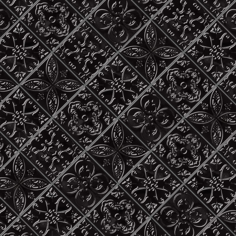 Merola Tile Trend Black 8" x 8" Ceramic Wall Tile