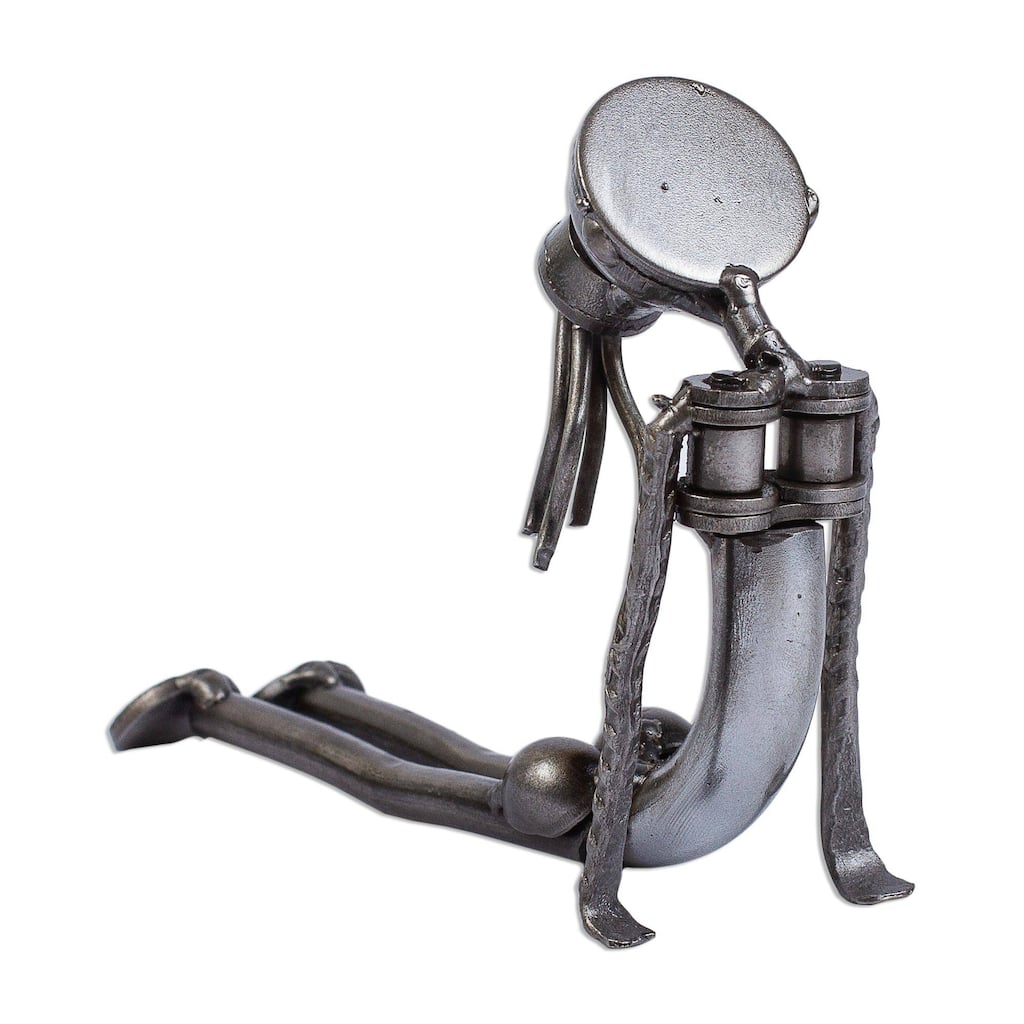 NOVICA Cobra Pose II, Recycled metal yoga sculpture