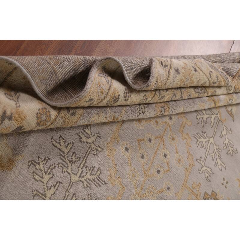 All-Over Oushak Indian Area Rug Hand-Knotted Wool Carpet - 8'2"x 10'0"