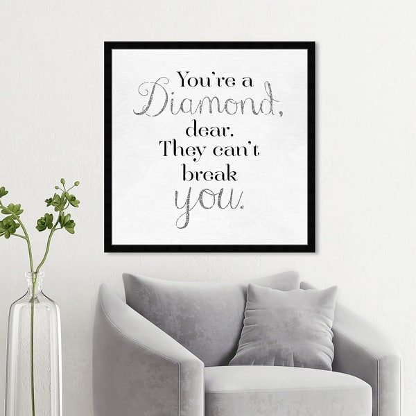 Oliver Gal You Re A Diamond Typography And Quotes Framed Wall Art Prints Love Quotes And Sayings Black White Overstock 31288727