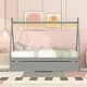 preview thumbnail 1 of 7, Twin Size Tent Floor Bed Teepee Bed Frame w/Pull-Out Trundle Bed, Gray Gray - Twin