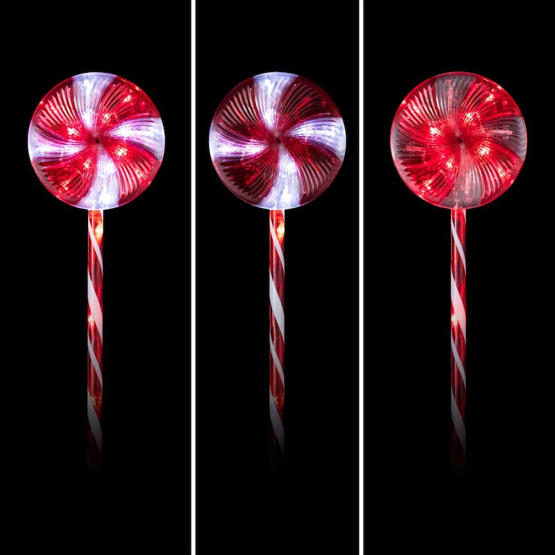 Alpine Corporation Holiday Décor Garden Stake with LED Lights, Multi-Pack