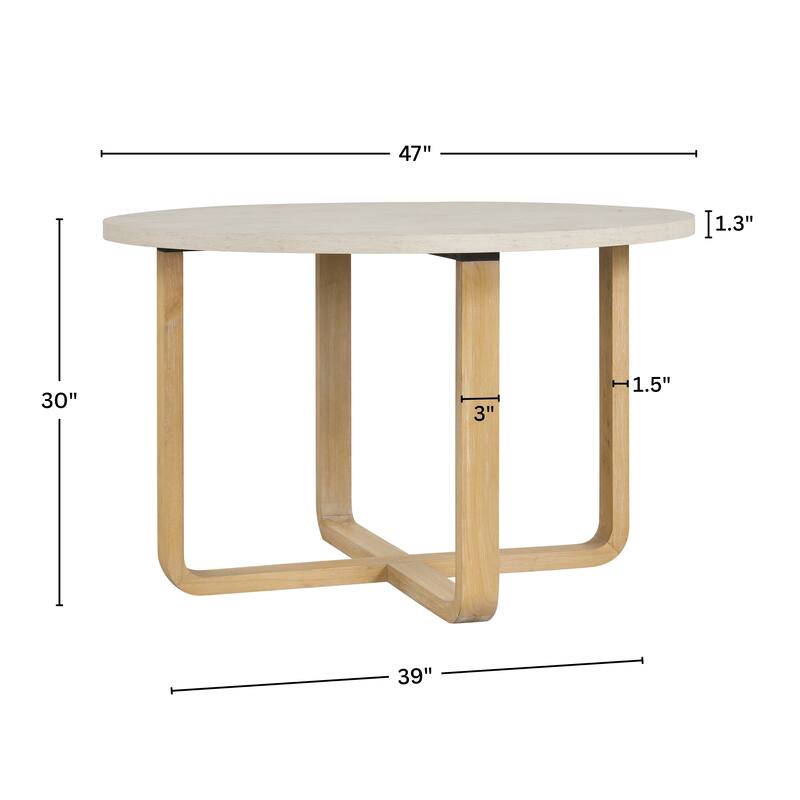 Roundhill Furniture Arden 47" Round Wood Dining Table