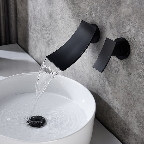Modern Design One Handle Wall Mounted Waterfall Bathroom Sink Faucet