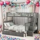 preview thumbnail 2 of 55, Simple Twin over Full Bunk Bed With Drawer,Storage And Guard Rail