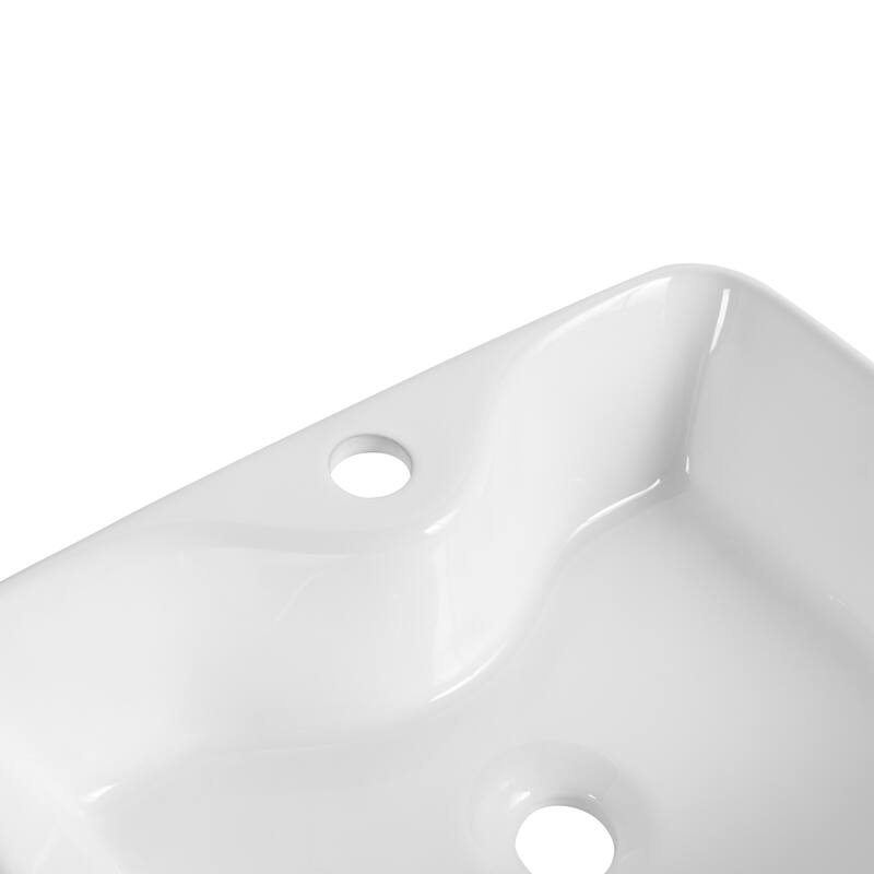 Ceramic Rectangular Above Counter White Bathroom Sink Art Basin