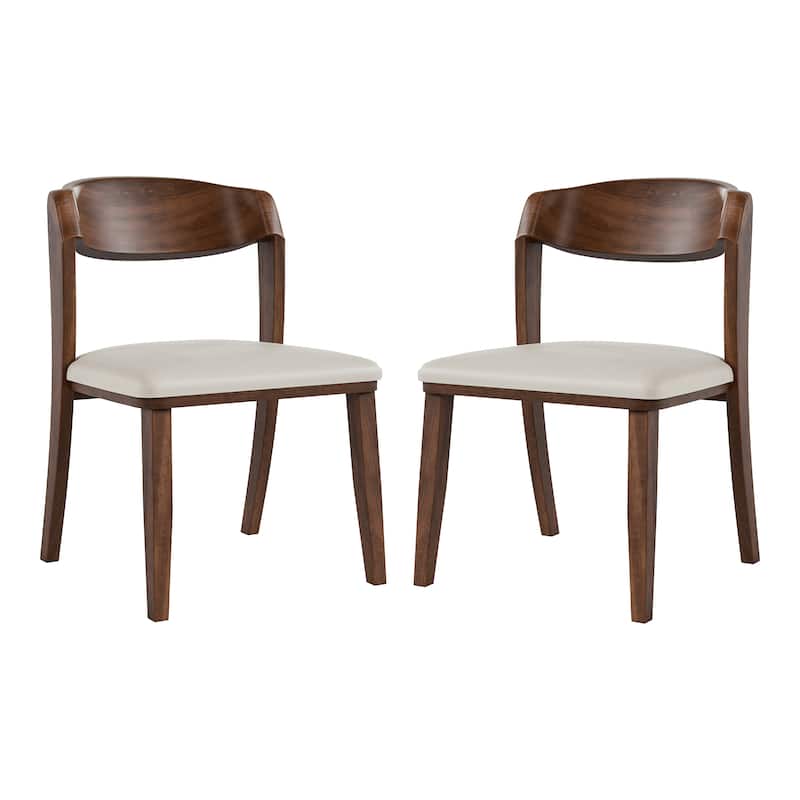 Furniture of America Abigail IV Mid-Century Modern 7-Piece Rich Walnut Solid Wood 102-inch Extendable Dining Set