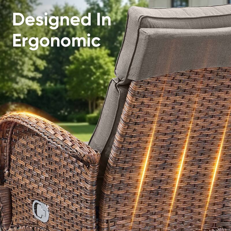 Pocassy Versatile Outdoor Recliner Rocker Chair with Side Table