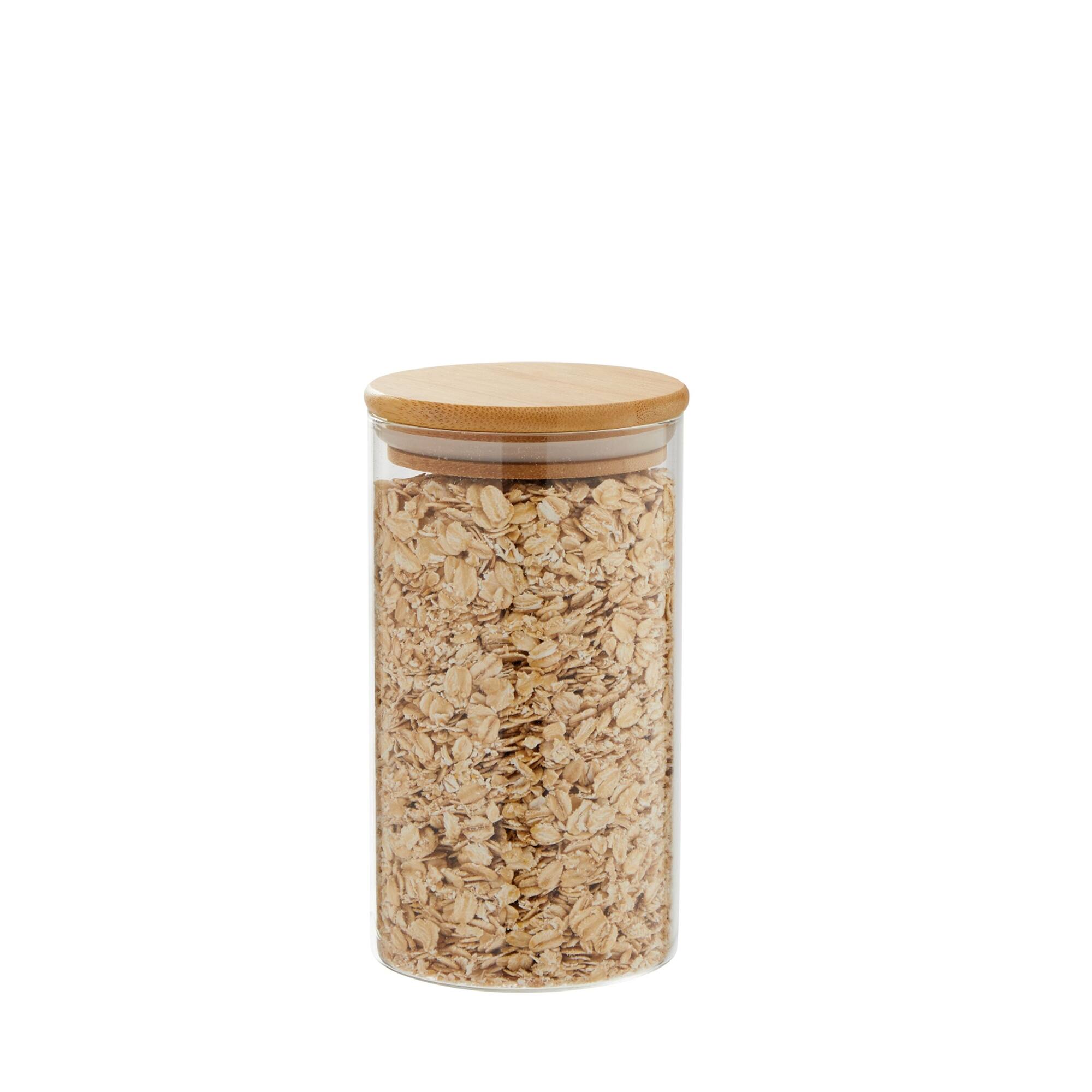 Glass Storage Containers with Bamboo Lids, 2 Sizes for Pantry Storage