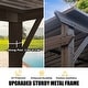 preview thumbnail 23 of 27, Domi 6.5 ft. x 12 ft. Hardtop Grill Gazebo with 2 Side Shelves and Ceiling Hooks, Outdoor BBQ Canopy
