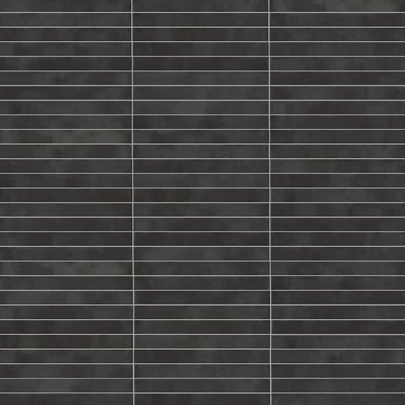 Merola Tile Phoenix Charcoal 1-7/8" x 17-3/4" Porcelain Floor and Wall Tile