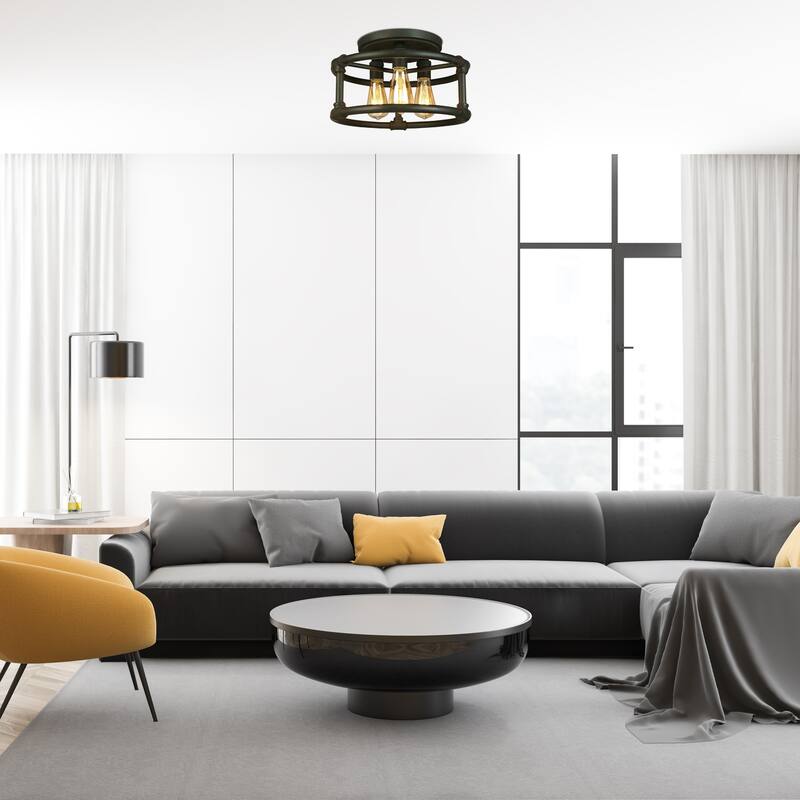 Eglo Wymer 3-Light Ceiling Light in Bronze