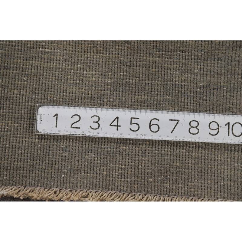 Gray Blue Gabbeh Modern Rug Hand-Knotted Wool Carpet - 3'4" x 4'10"