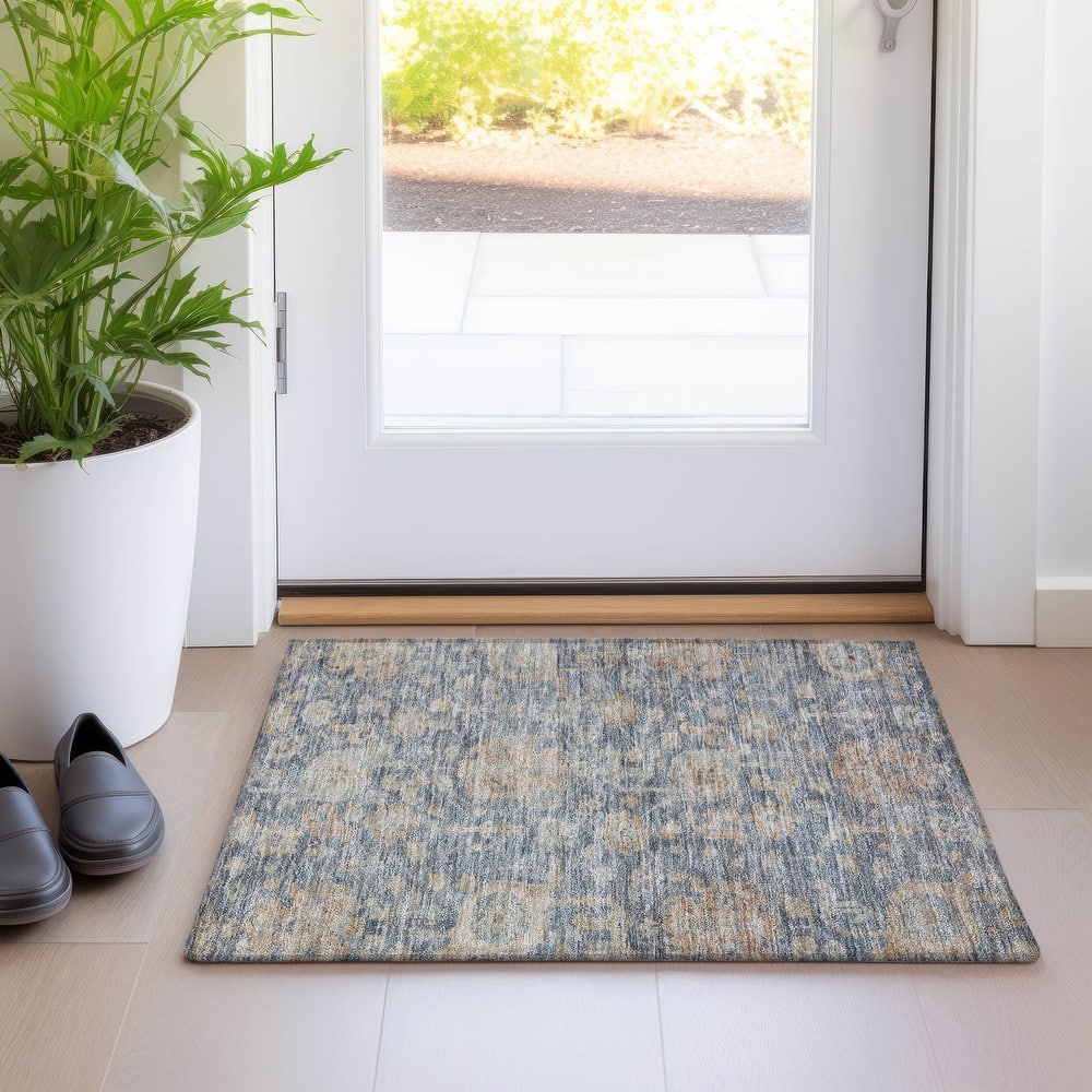 Machine Washable Indoor/ Outdoor Vintage Traditional Chantille Rug