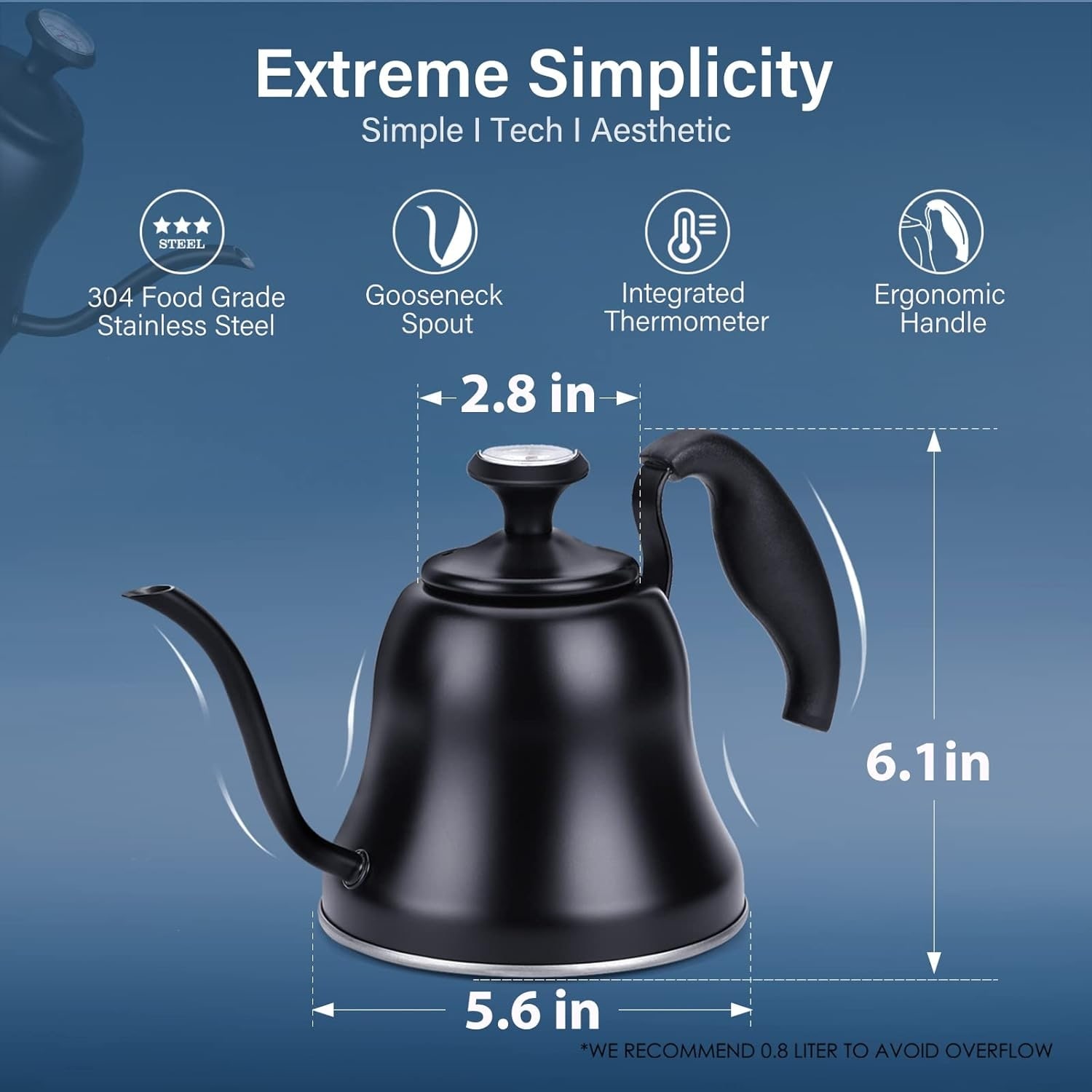 Tea kettle with thermometer top