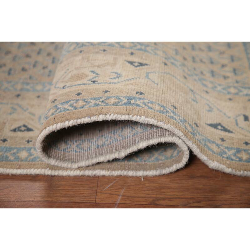 Hand Knotted Oriental 100% Wool Carpet Traditional All-Over Beige & Ivories Botemir Area Rug - 5' 10'' X 4' 11''