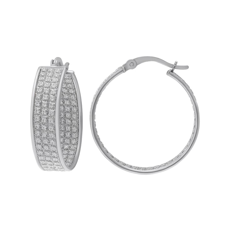 Victoria Townsend .925 Sterling Silver Shiny Hoop Earrings
