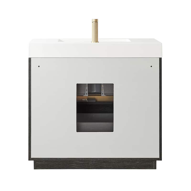 Huesca Bath Vanity with Composite Integral Sink Top and Mirror