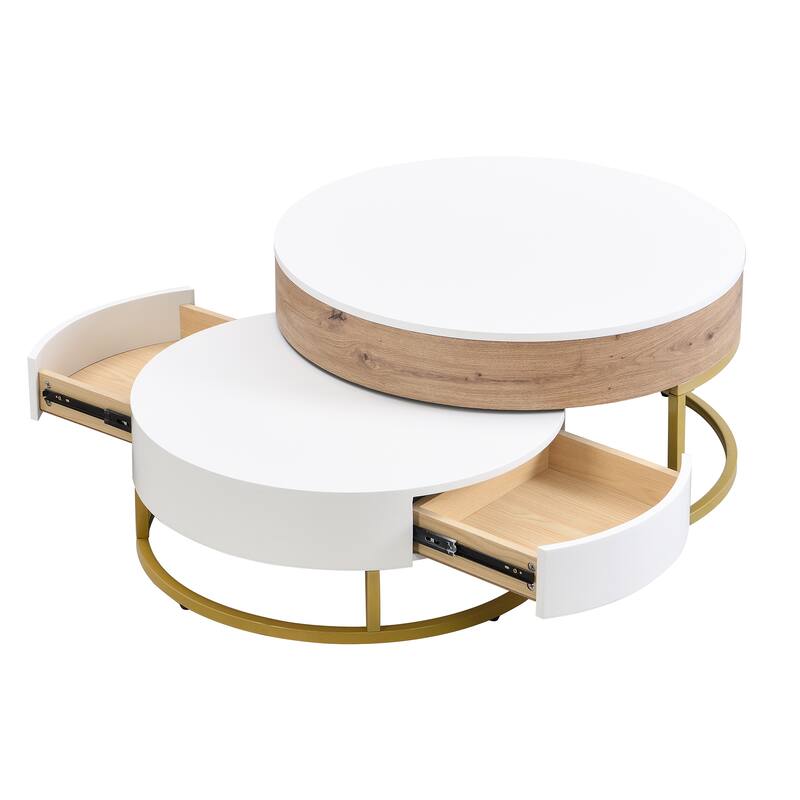 Lift-top Nesting Coffee Tables with 2 Drawers