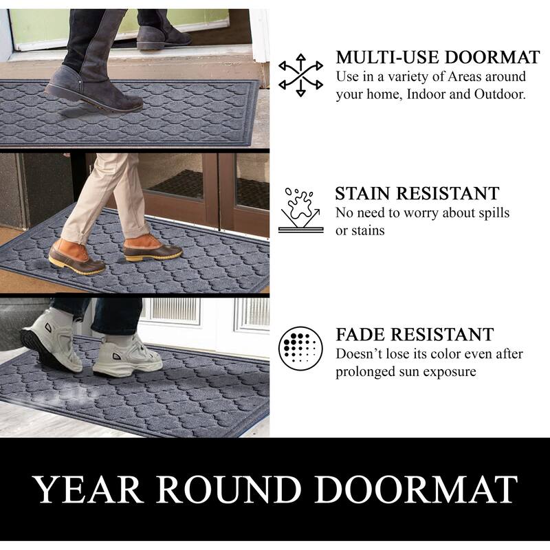 A1HC New All Weather Superior Dirt and Moisture Absorbing Polypropylene Door Mat with Non-Slip Backing for Inside Outside Use