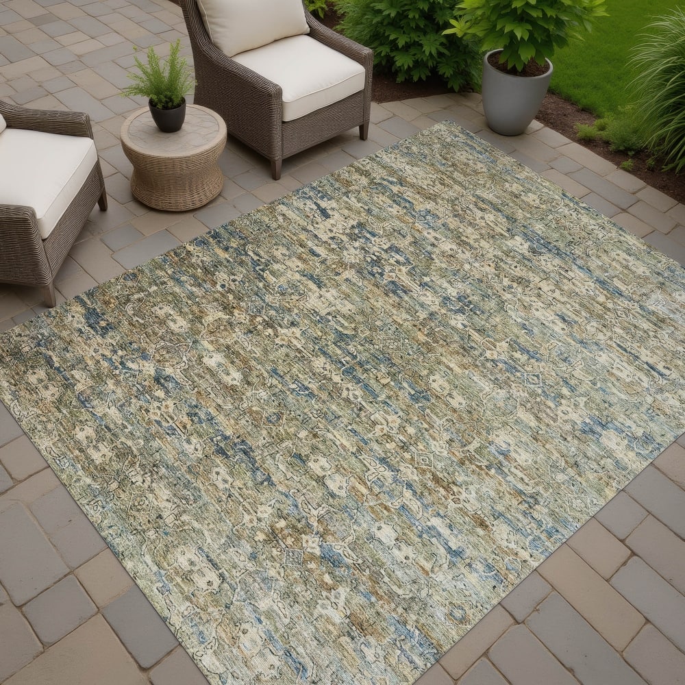 Machine Washable Indoor/ Outdoor Traditional Harmony Chantille Rug