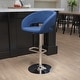preview thumbnail 54 of 178, Vinyl Adjustable Height Barstool with Rounded Mid-Back Blue Fabric