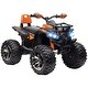 preview thumbnail 1 of 6, Rechargeable 12V Kids ATV with Realistic Driving, Music Player, and Wide Wheels Orange