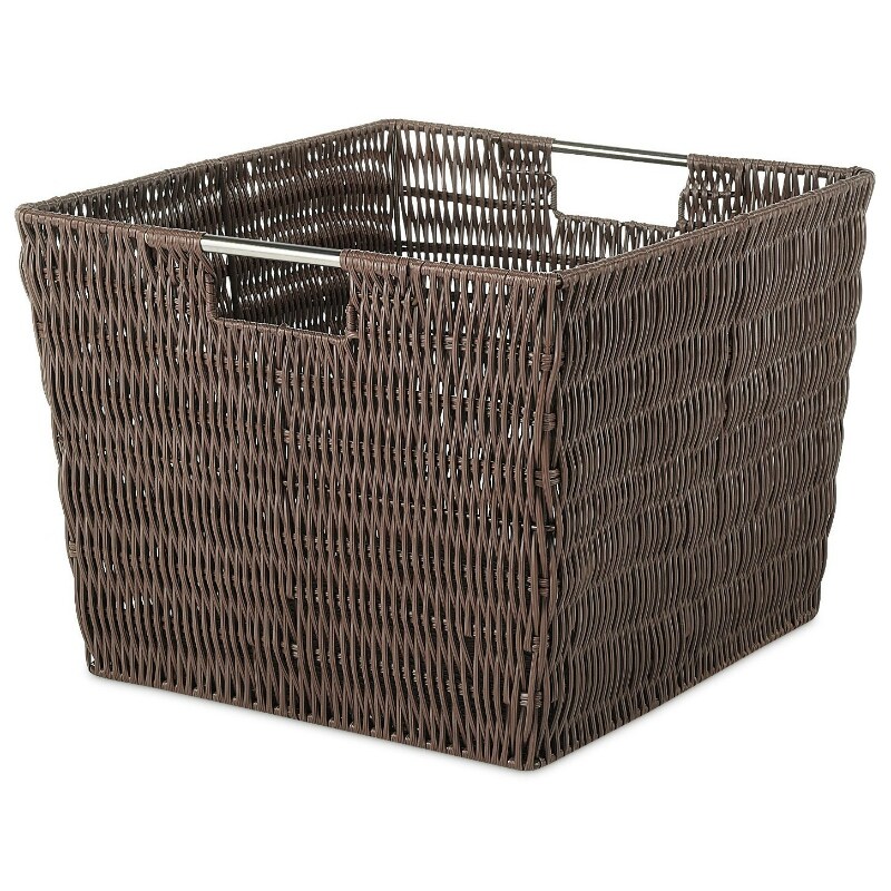 Whitmor 6500-1715-JAVA Rattique Storage Tote, Woven Plastic, Java