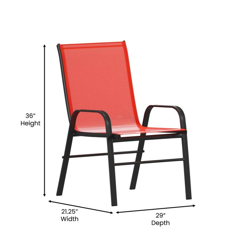Outdoor Stacking Chairs w/ Flex Comfort Material (4 Pack)