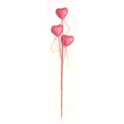 25" Heart x 3 Spray, Pink, Set of 3 - 25