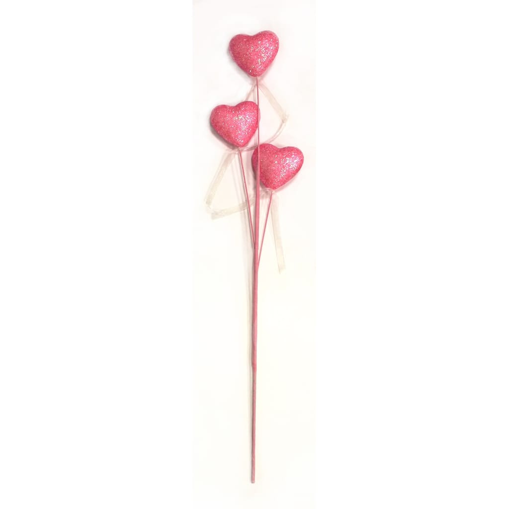 25" Heart x 3 Spray, Pink, Set of 3 - 25