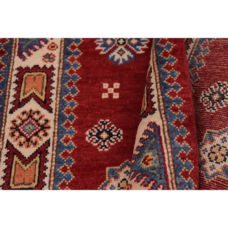 Tribal Super Kazak Sahara Red/Beige Hand Knotted Wool Runner - 2'9'' x 7'10''