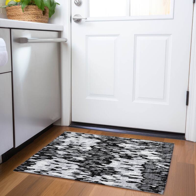 Premium Washable Super Soft Abstract Harmony Mayfield Rug - Gray - 1'8" x 2'6"