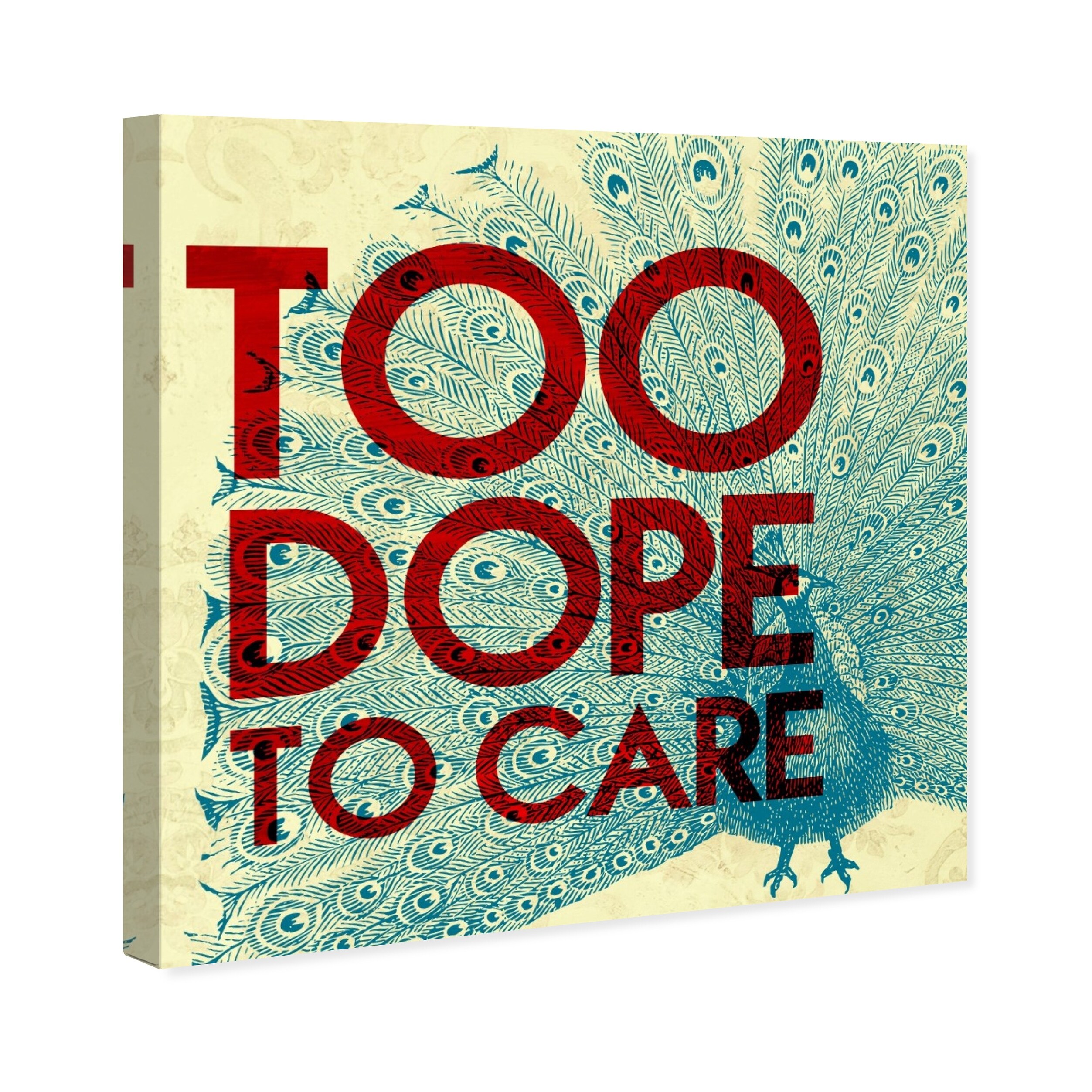 Oliver Gal 'Too Dope' Typography and Quotes Wall Art Canvas Print - Red,  Blue