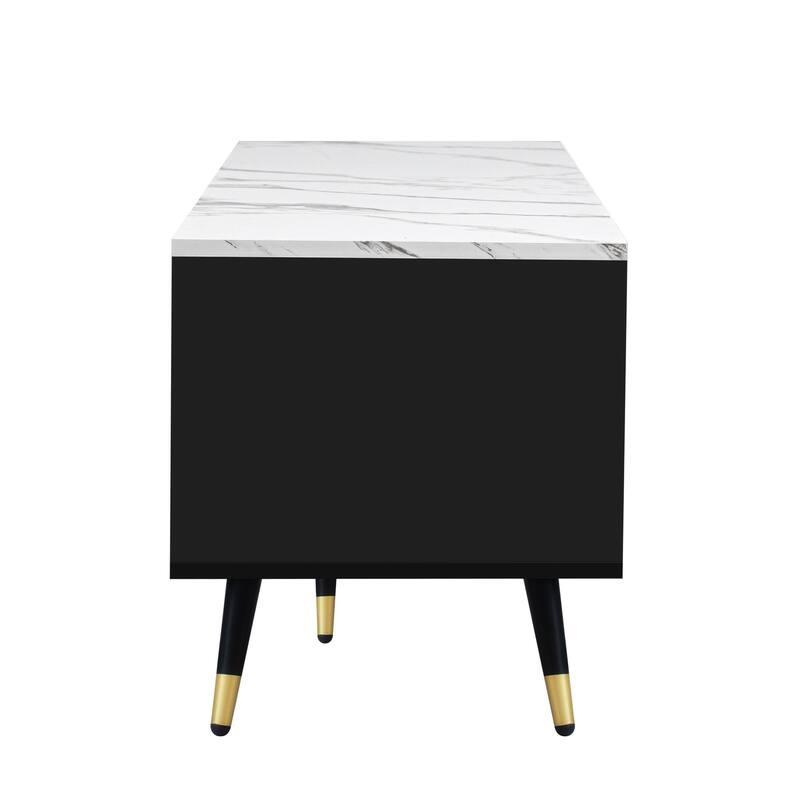 70.8" TV Stand with 2 Cabinets and Open Compartments for TVs Up to 80"
