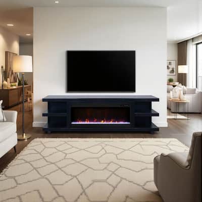 Bridgevine Home Laurel Canyon 82 inch Fireplace TV Stand for TVs up to 90 inches, Minimal Assembly