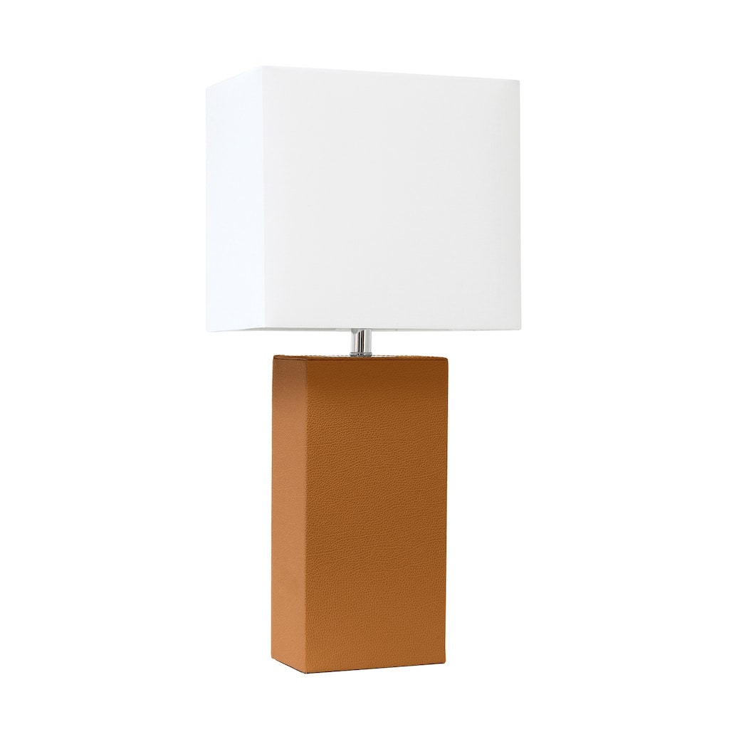 21 in. Brown Finish Table Lamp with Beige Shade, Sturdy Table Lamp for Living Rooms and Bedrooms
