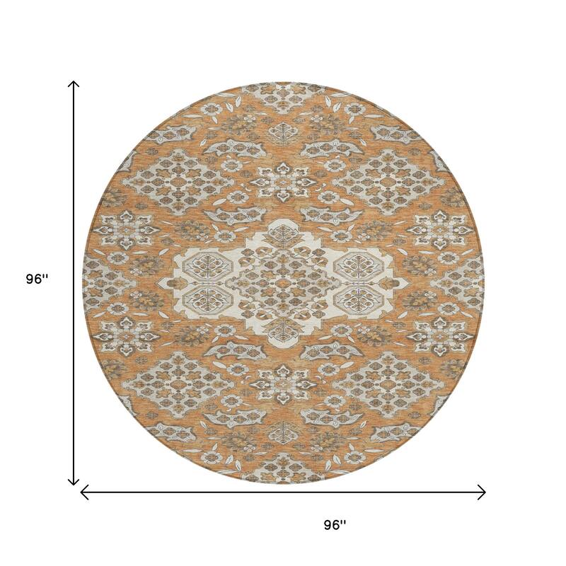 HomeRoots Medallion Traditional Rectangle Outdoor Rug