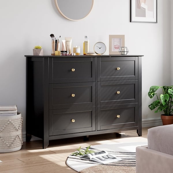 slide 2 of 8, 6 Chest of Drawer Dresser Black