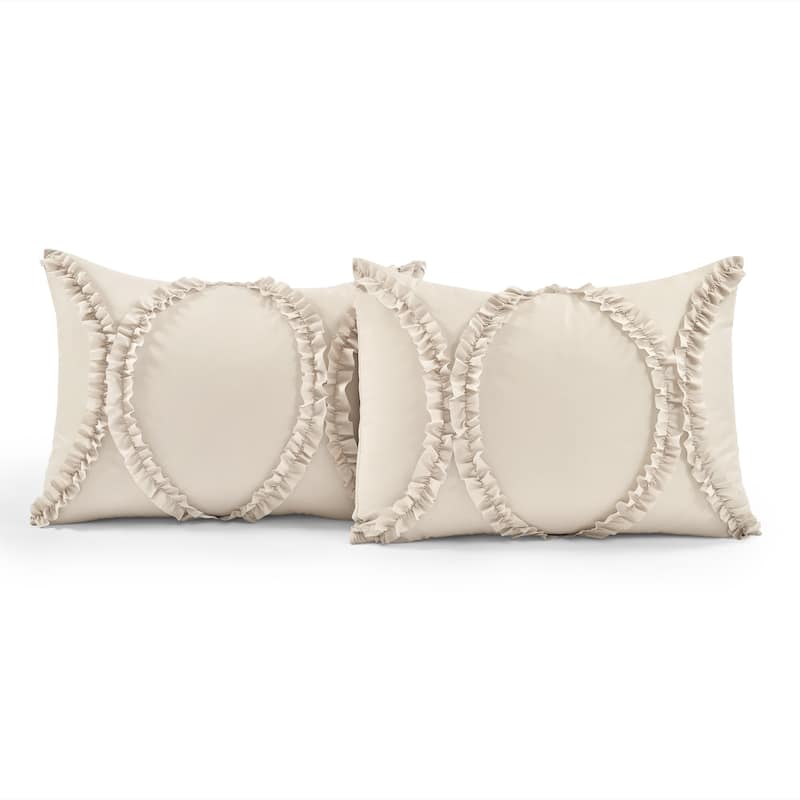 Lush Decor Avon Ruffled White 3-piece Comforter Set