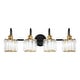 preview thumbnail 28 of 37, Chrome/ Black/ Gold Modern Over Mirror Crystal Bathroom Restroom Wall Lighting Fixtures Bath Lights Vanity Light